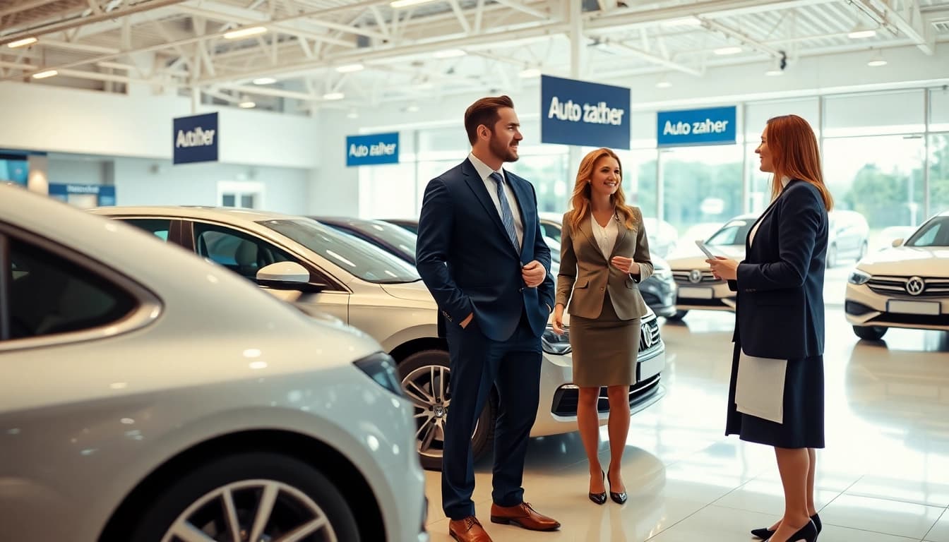 Auto kaufen in einem modernen Autohaus mit freundlicher Beratung.