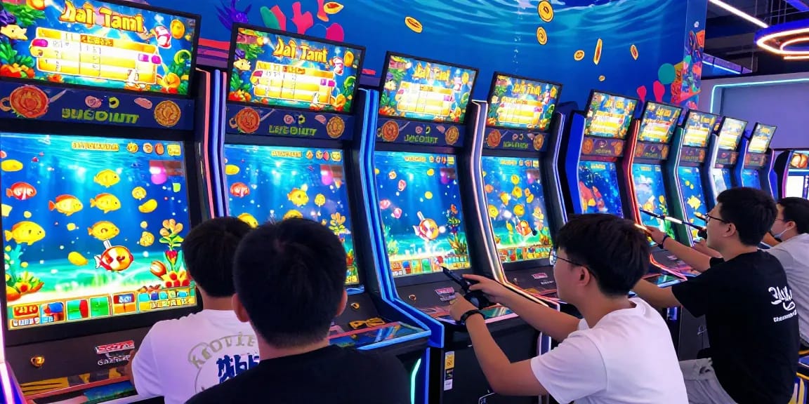 Bắn cá au88 players enjoying an immersive underwater arcade gaming experience with colorful fish and sparkling rewards.