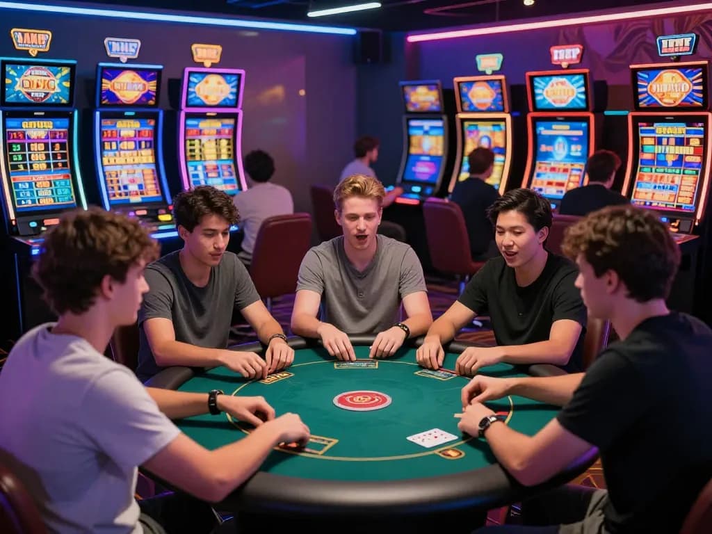 Exciting VN88 online casino atmosphere with players engaging in various games, showcasing a vibrant betting environment.