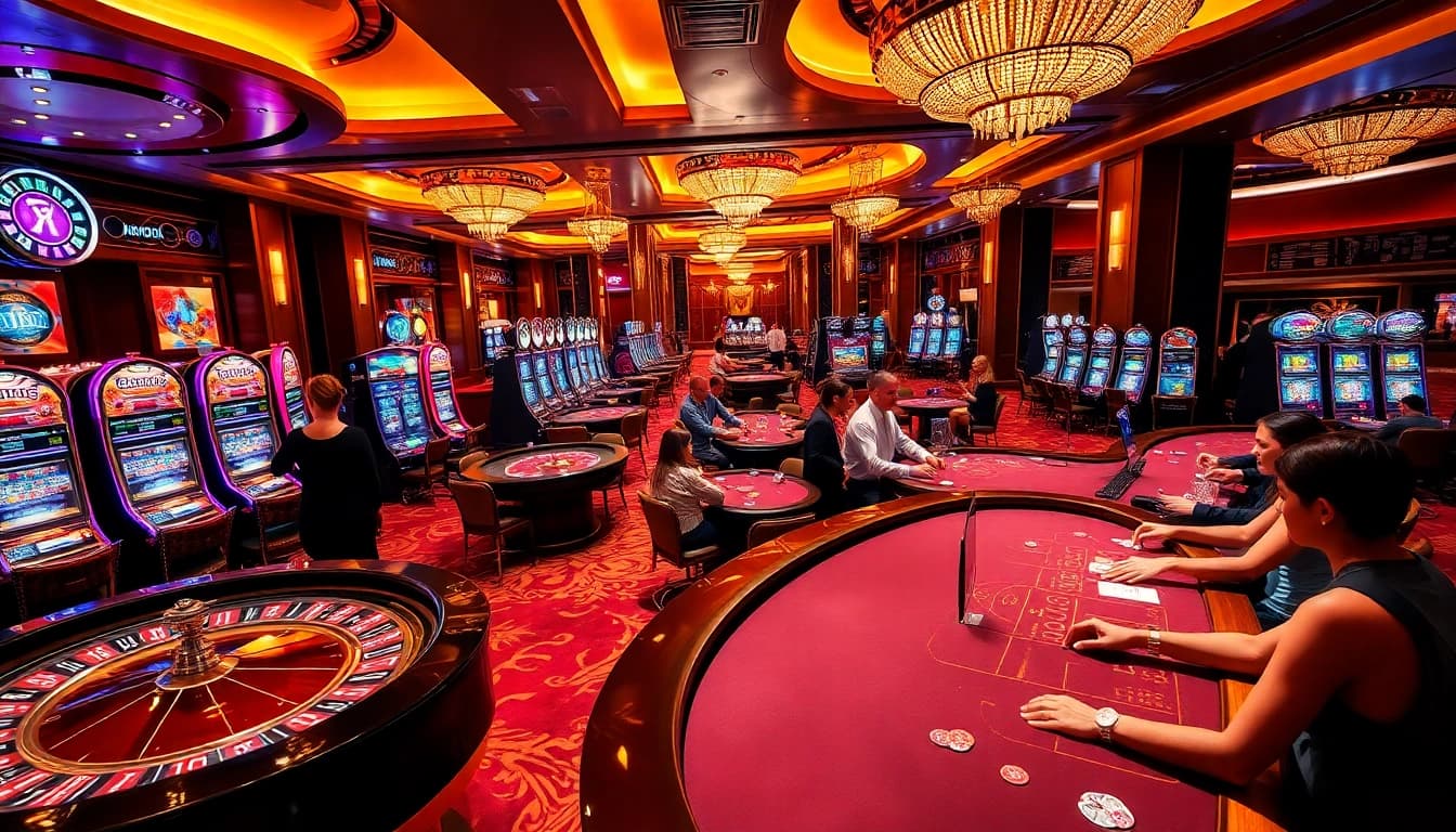 Experience the excitement of https://s8net.com/ with vibrant casino scenes featuring roulette, slots, and live gaming action.
