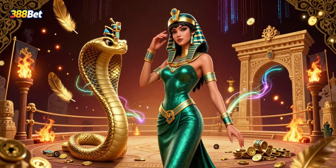 Experience the thrilling 388bet atmosphere with this vibrant, detailed scene of engaging casino elements and unique characters.