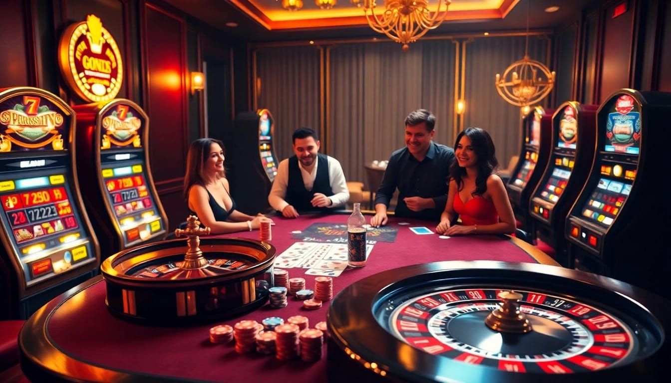 Experience high-stakes gaming at https://b52.moe/, showcasing vibrant poker action with rich colors and luxurious decor.