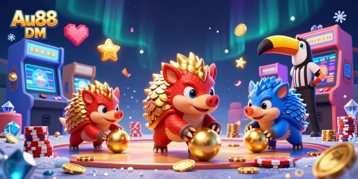 Engage with thrilling games at Au88 DM's vibrant 3D casino featuring unique animated pangolins.