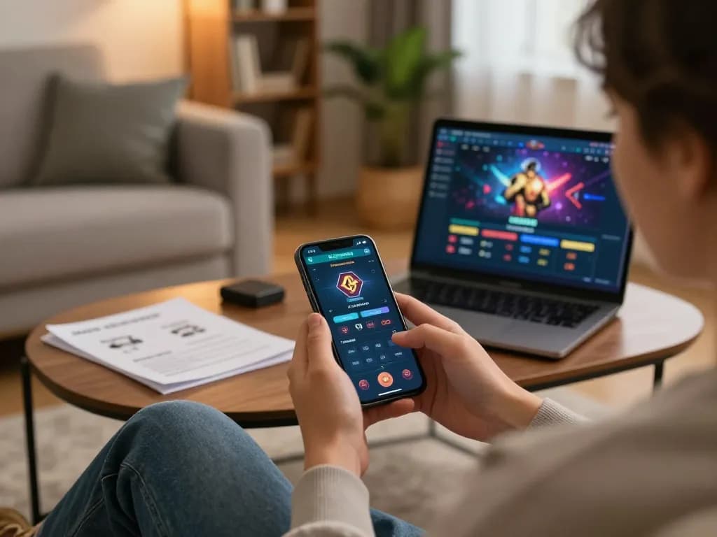 Engaging moment of using a Plagiat Scanner app on a smartphone for strategic online gambling.