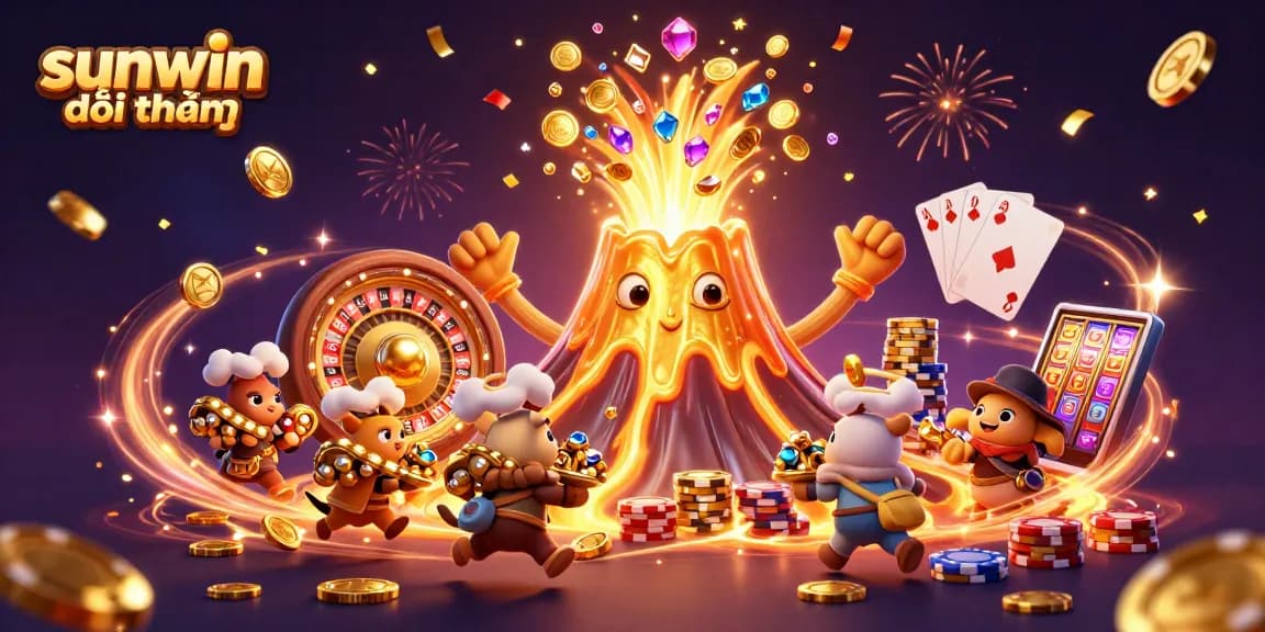 Engage in exhilarating gameplay with the sunwin đổi thưởng as a golden volcano unleashes treasure