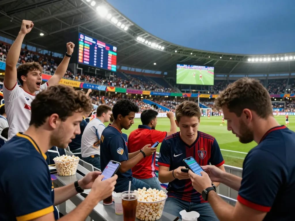 Exciting sports betting atmosphere showcasing tỷ lệ kèo bóng đá during a live match.