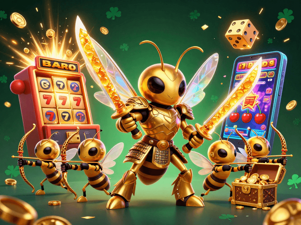 Engage with ku88's thrilling gameplay featuring a vibrant illustration of samurai hornet and bee archers in action.