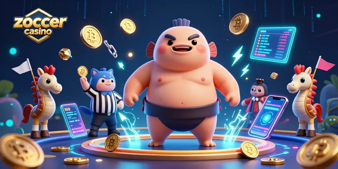 Play zoccer casino with a 3D blowfish and catfish referee in a vibrant underwater scene.