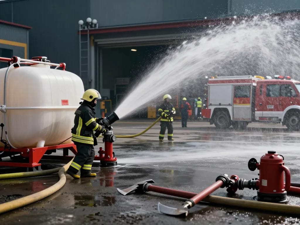 Frostsicher gestaltete Löschwasserzisterne mit Feuerwehrsaugstelle für effizientes Feuerwehrlöschen