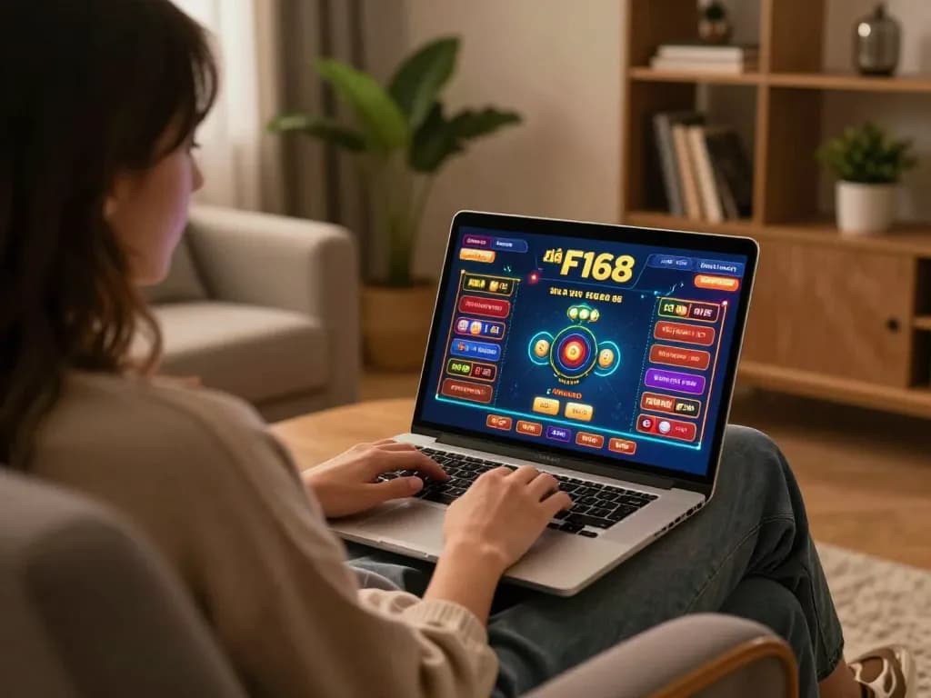 Active online gaming moment at Nhà cái F168 with a player engaged in strategy.