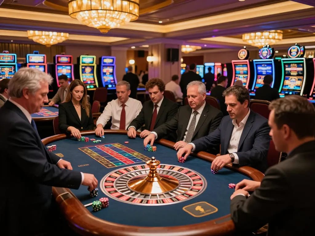 Engaged players strategizing at the roulette table in Man 88 casino showcasing thrilling gameplay.