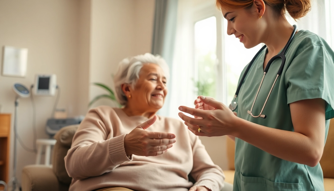 Intensivpflege Frankfurt: Fachkraft kümmert sich um einen Patienten im häuslichen Pflegeumfeld.