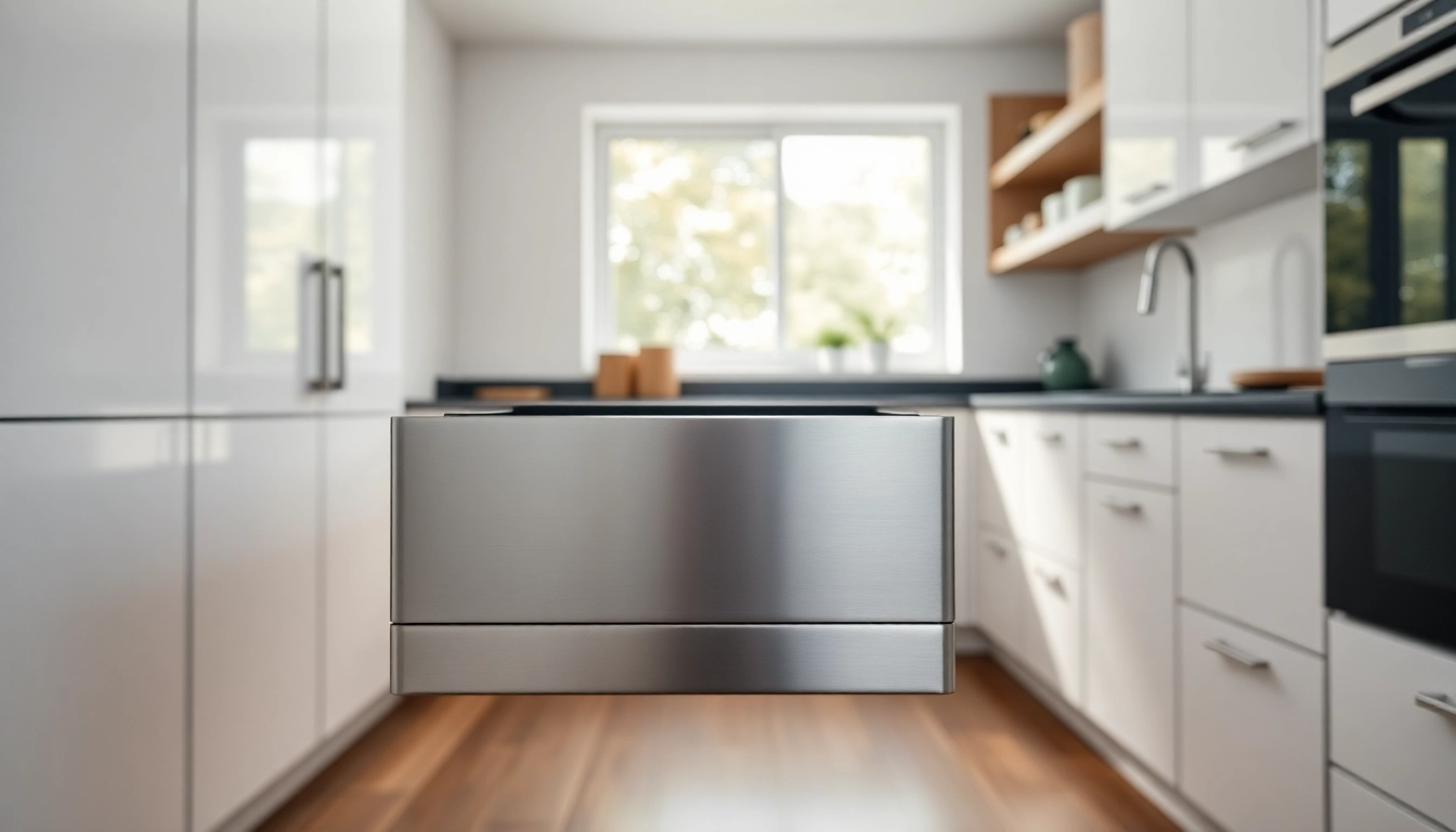 Efficient Metal Drawer System showcased within a stylish kitchen environment.