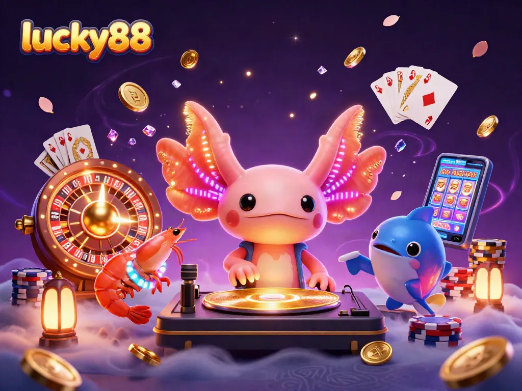 Experience the excitement at lucky88 with vibrant casino characters and dynamic gaming elements.