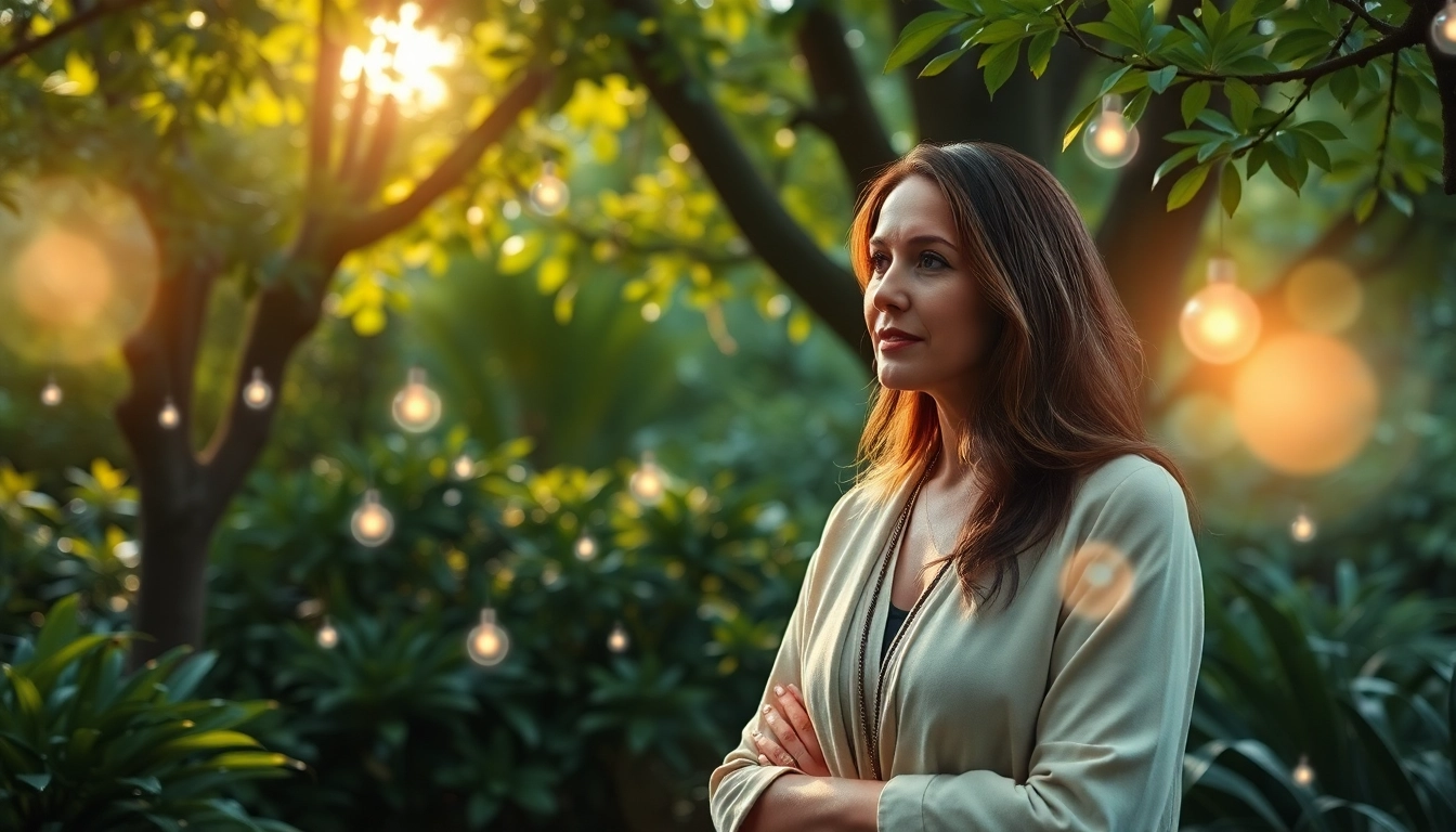 Besonders wichtig ist die Darstellung eines spirituellen Führers in einem friedlichen Garten.