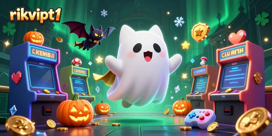 Experience thrilling gameplay at rikvipt1 as a friendly ghost cat floats through an exciting haunted casino