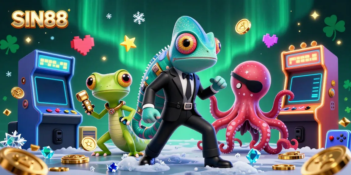 SIN88 showcases an exciting betting environment with animated characters and vibrant casino elements.