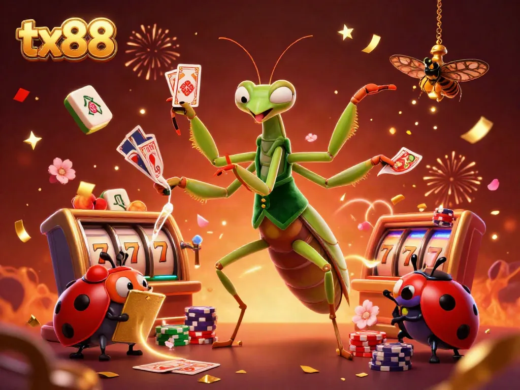 Play thrilling casino games at tx88 with exciting slot reels and vibrant characters in action.