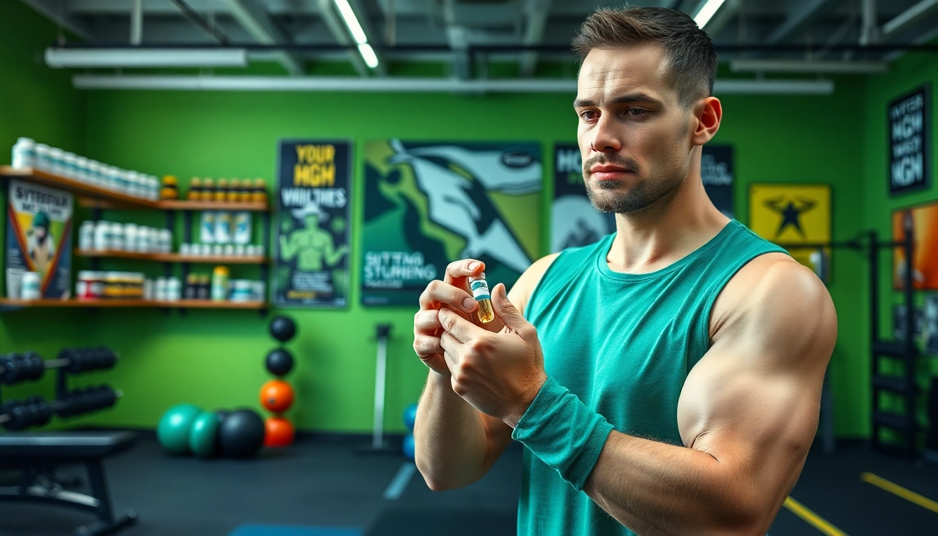 HGH kaufen: Fachmann zeigt richtigen Umgang mit Wachstumshormon in modernem Fitnessstudio