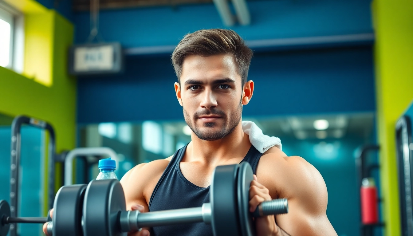 HGH kaufen für Fitnesssteigerung: Athlet im Gesundheitsstudio bei schwerem Training.