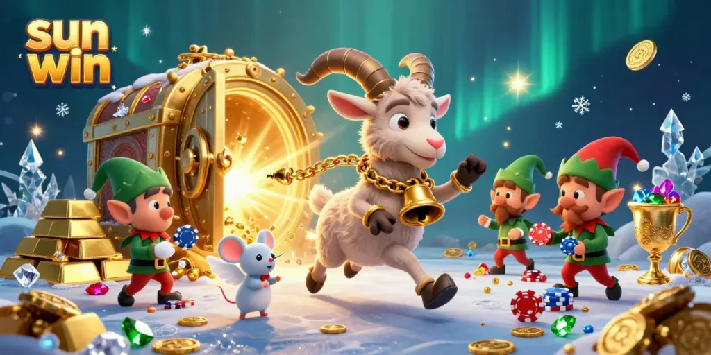 Experience the excitement of sun win at a holiday-themed casino with Krampus and playful gremlins.