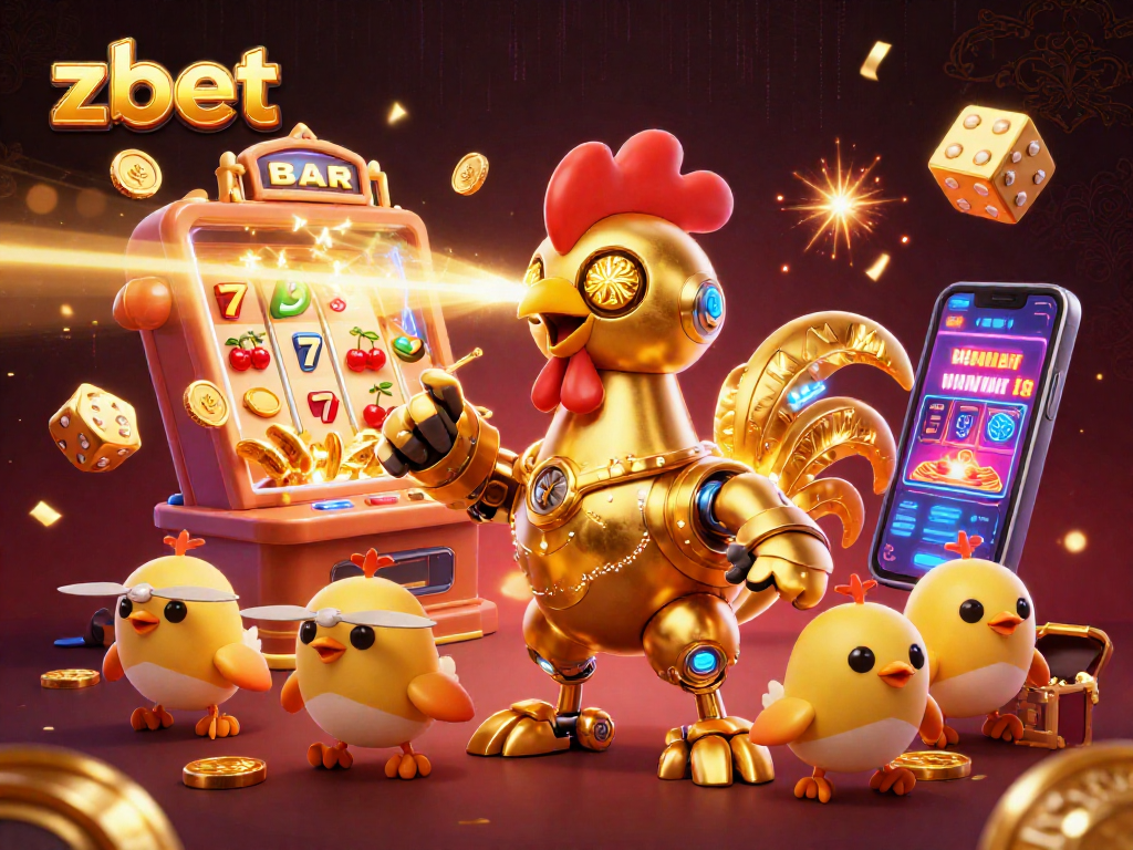 Experience thrilling gaming with zbet's vibrant 3D casino illustration showcasing excitement and rewards.