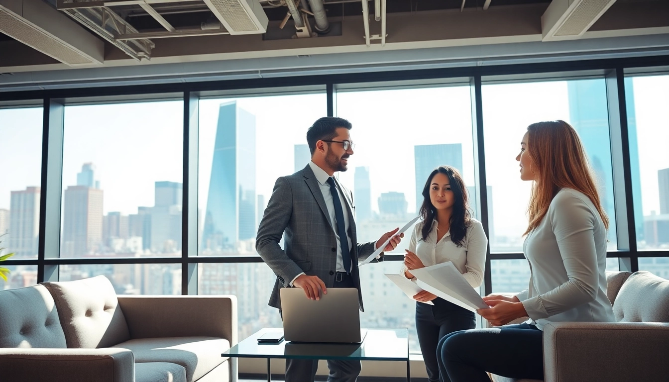 Headhunter Ingenieure discussing opportunities in a modern office environment.