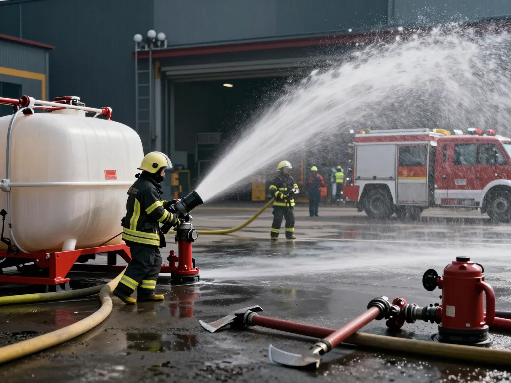 Frostsicher gestaltete Löschwasserzisterne mit Feuerwehrsaugstelle für effizientes Feuerwehrlöschen