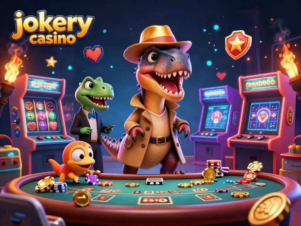 Experience thrilling gameplay at jokery casino with exciting characters at a lively blackjack table.