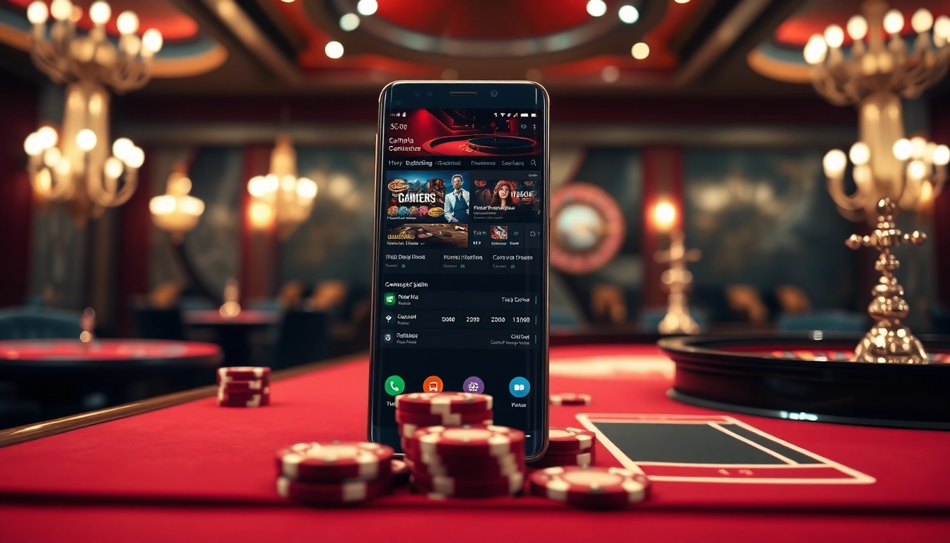 Engaging scene showcasing S8 Samsung Galaxy smartphone at a casino table with gaming elements.