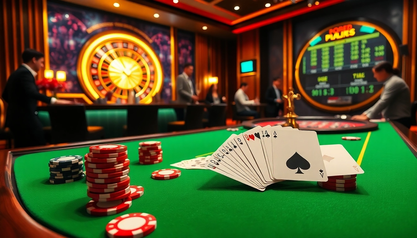 ZB368 showcases vibrant casino action with players at a table, chips, cards, and a roulette wheel.