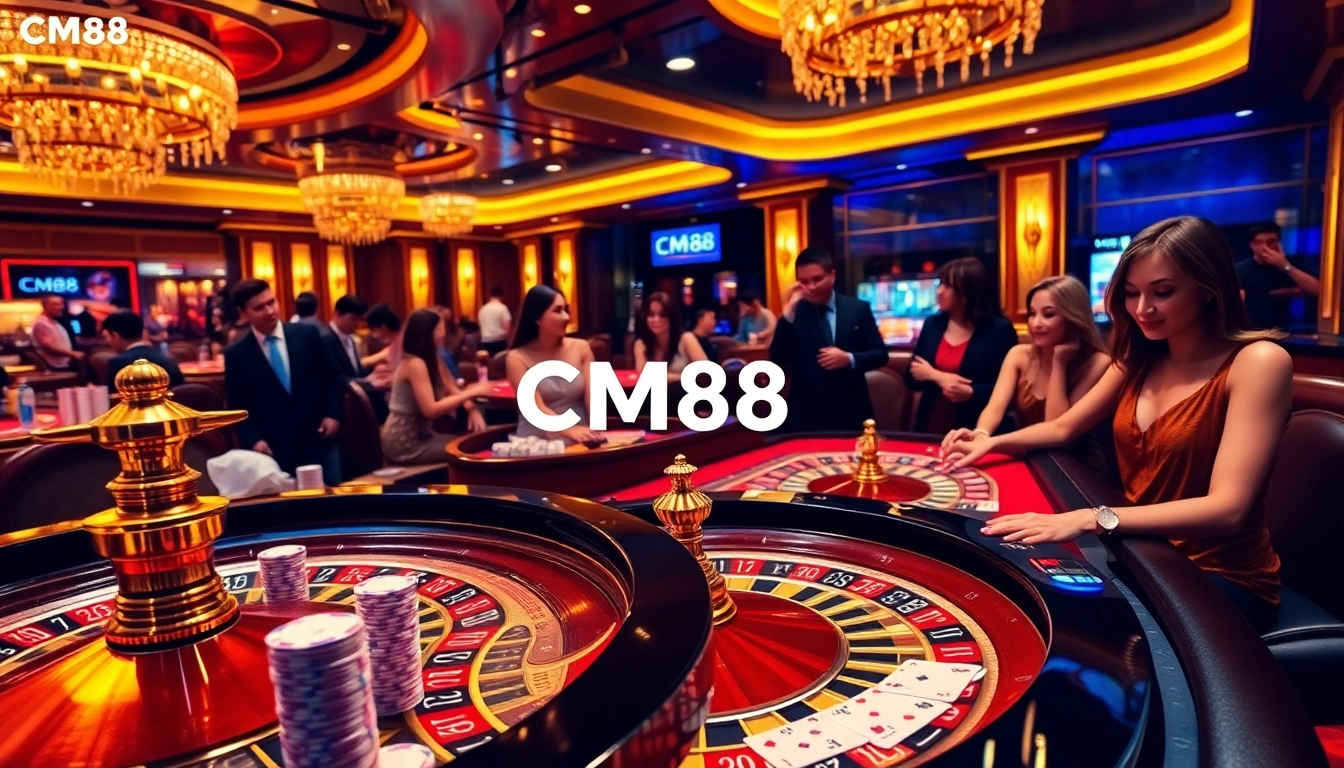 Players strategizing at CM88 roulette table, showcasing excitement and luxury in gaming.