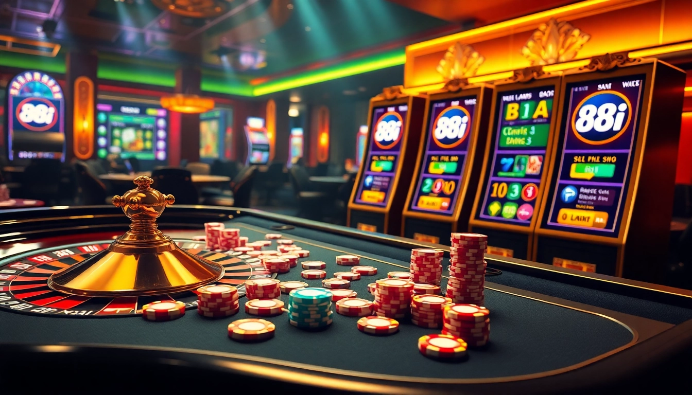 Experience the thrill of the 88i game with vibrant slot machines and dynamic casino elements.