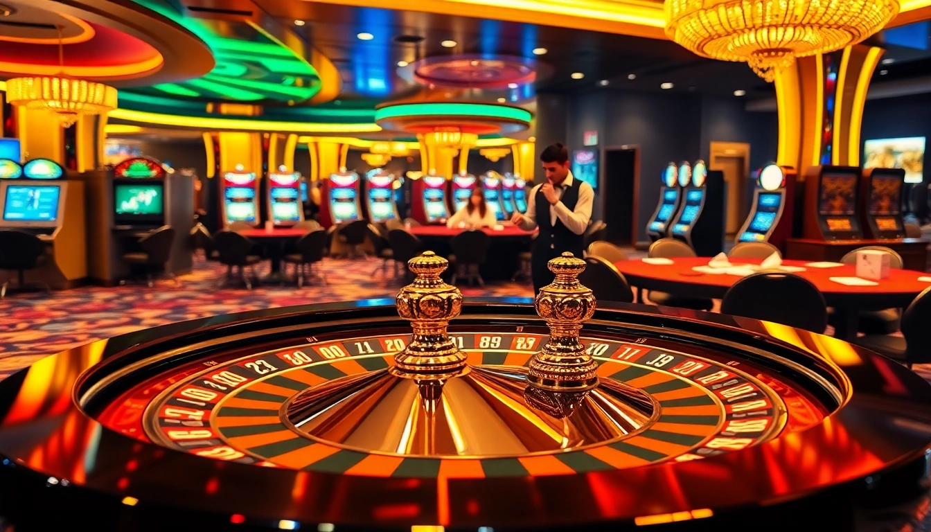 Experience the excitement of casino games at https://yo88.cash/ with vibrant roulette wheels and poker tables in action.