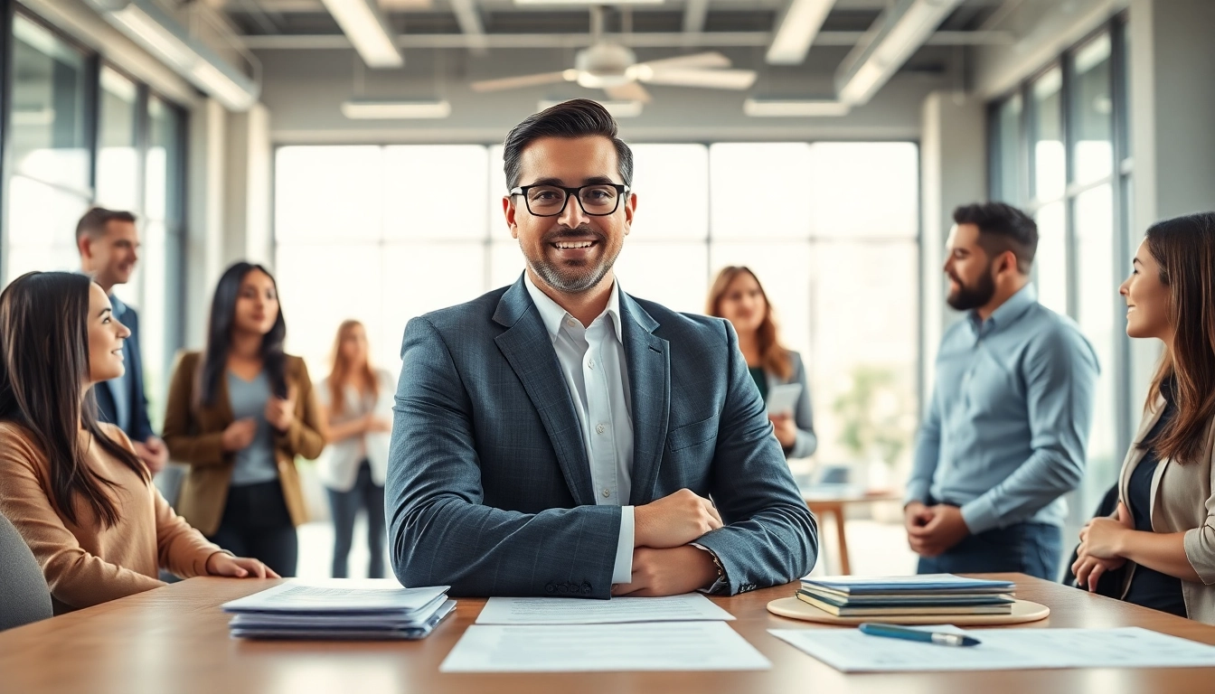 Headhunter Schweiz im modernen Büro mit Bewerbern, die Möglichkeiten besprechen