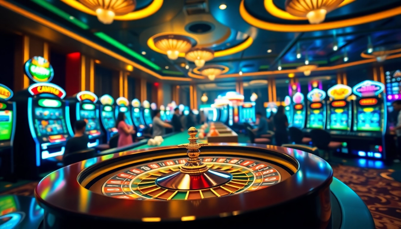 Engage with GAVIP999's thrilling casino games scene featuring vibrant tables and exciting players.