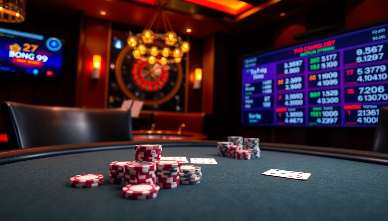 Experience thrilling online gaming at Bong99 with a luxurious casino atmosphere.