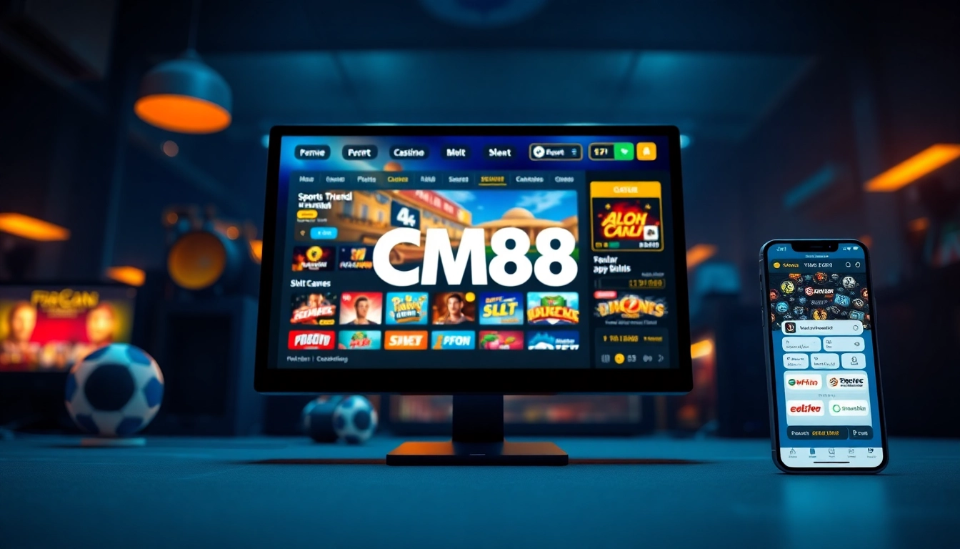 Engage with CM88's online gaming interface showcasing various betting options and modern payment methods.
