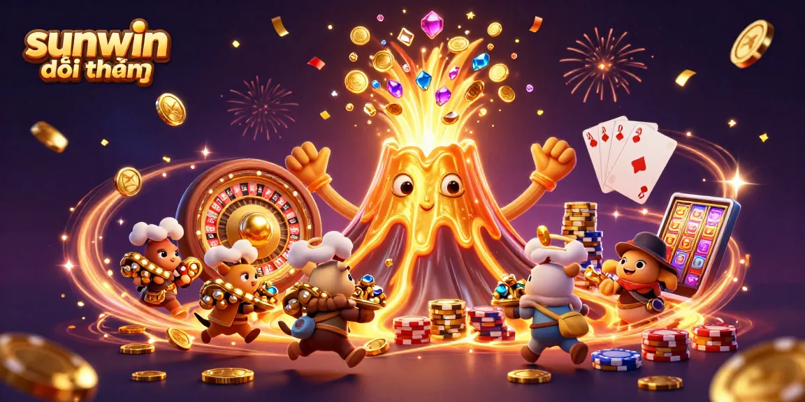 Engage in exhilarating gameplay with the sunwin đổi thưởng as a golden volcano unleashes treasure
